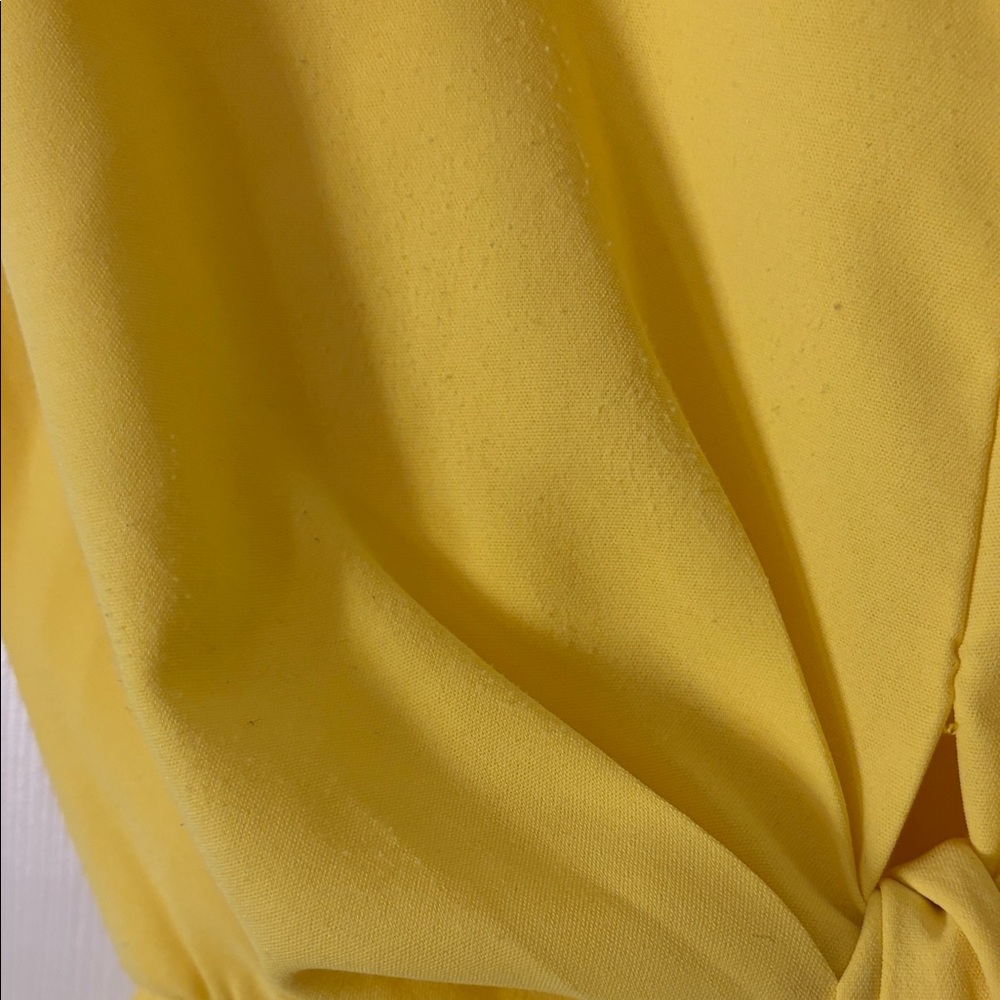 She + Sky Bright Yellow Tie-Front Romper - Picture 5 of 6